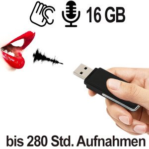 USB Audiorecorder, jetzt 16GB – Diskrete Sprachrecorder – Ansicht 1