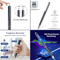 Kugelschreiber SPY-Recorder, VAS, 64GB - Spionage-Recorder - Bild 2