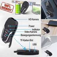 HD SpyCam im Car-Key Design, 128 GB - Spionagekameras - Bild 2