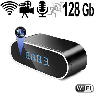 IP-LAN HD-Spycam im Wecker, 128Gb – Spionage Video-Minikameras – Ansicht 1