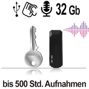 USB-Audiorecorder, 32GB – Diskrete Sprachrecorder – Ansicht 1