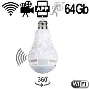 WIFI HD-SpyCam in LED-Lampe – Spionage Video-Minikameras – Ansicht 1