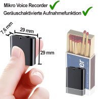 Mini SPY-Recorder,  Audiowanze (VOX), 8 GB - Spionage-Recorder - Bild 3