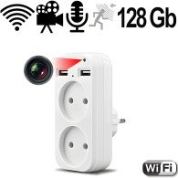 IP-HD-Spycam in Steckdosenadapter, 2xUSB - Spionagekameras - Bild 1