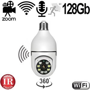 WIFI HD-SpyCam in Schwenk-LED-Lampe – Spionage Video-Minikameras – Ansicht 1