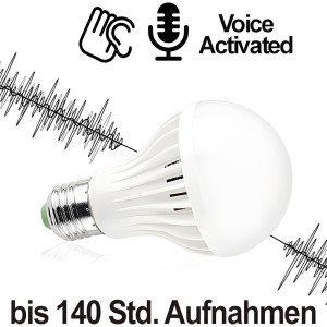 Glühbirne SPY-Recorder, Audiowanze (VAS) – Diskrete Sprachrecorder – Ansicht 1
