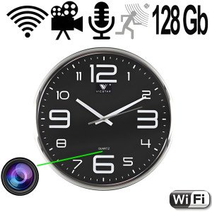 IP-Full-HD Spy-Cam in Wanduhr, 128 GB – Spionage Video-Minikameras – Ansicht 1
