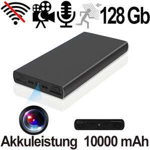 HD-SpyCam im AkkuPack, 10000 mAh – Spionage Video-Minikameras – Ansicht 1